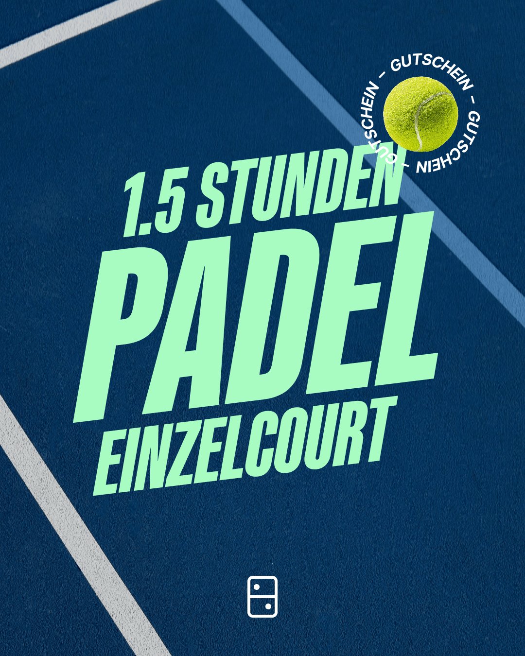 Gutschein - 1,5h Padel Einzelcourt (Versand als PDF)