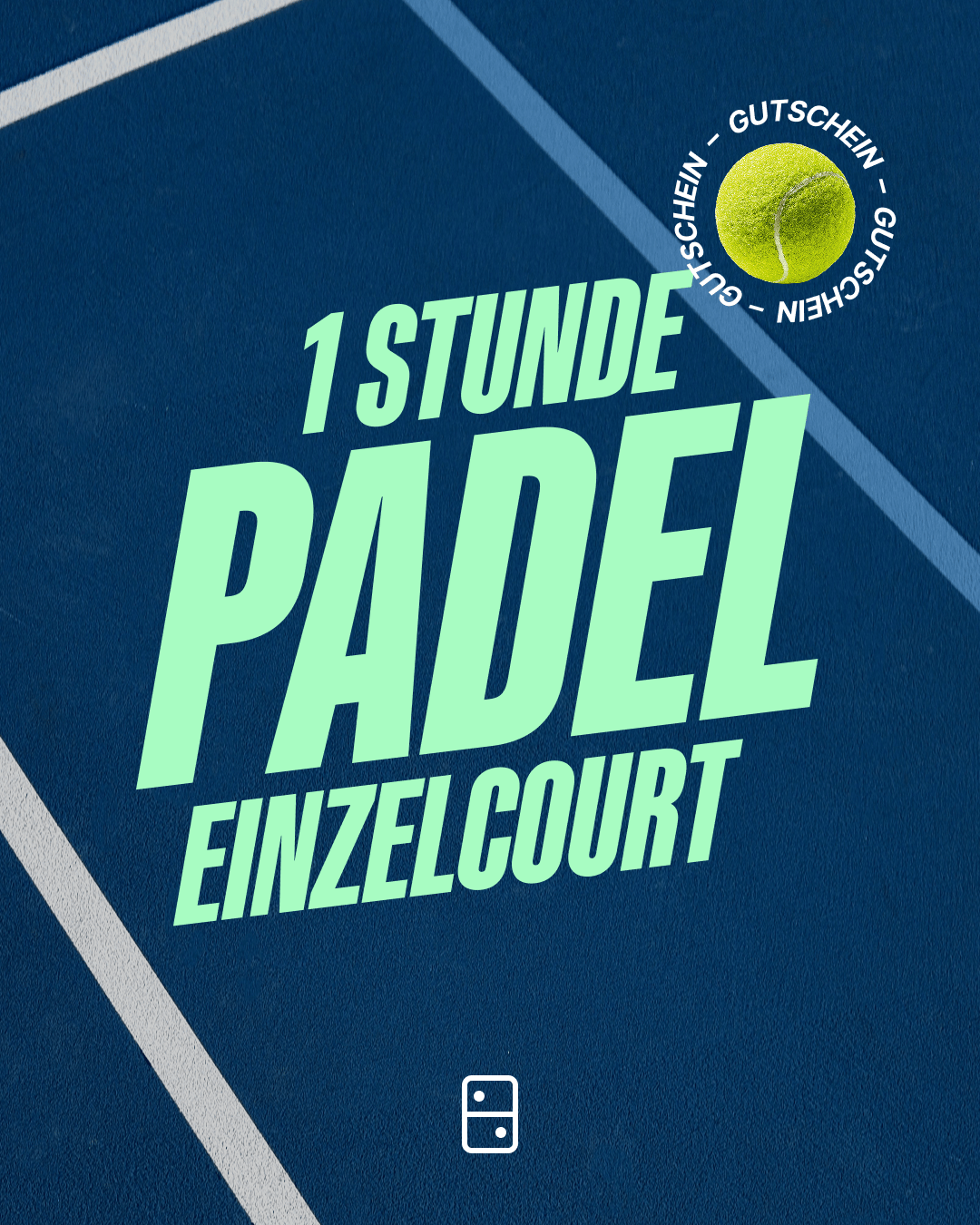 Gutschein - 1h Padel Einzelcourt (Versand als PDF)