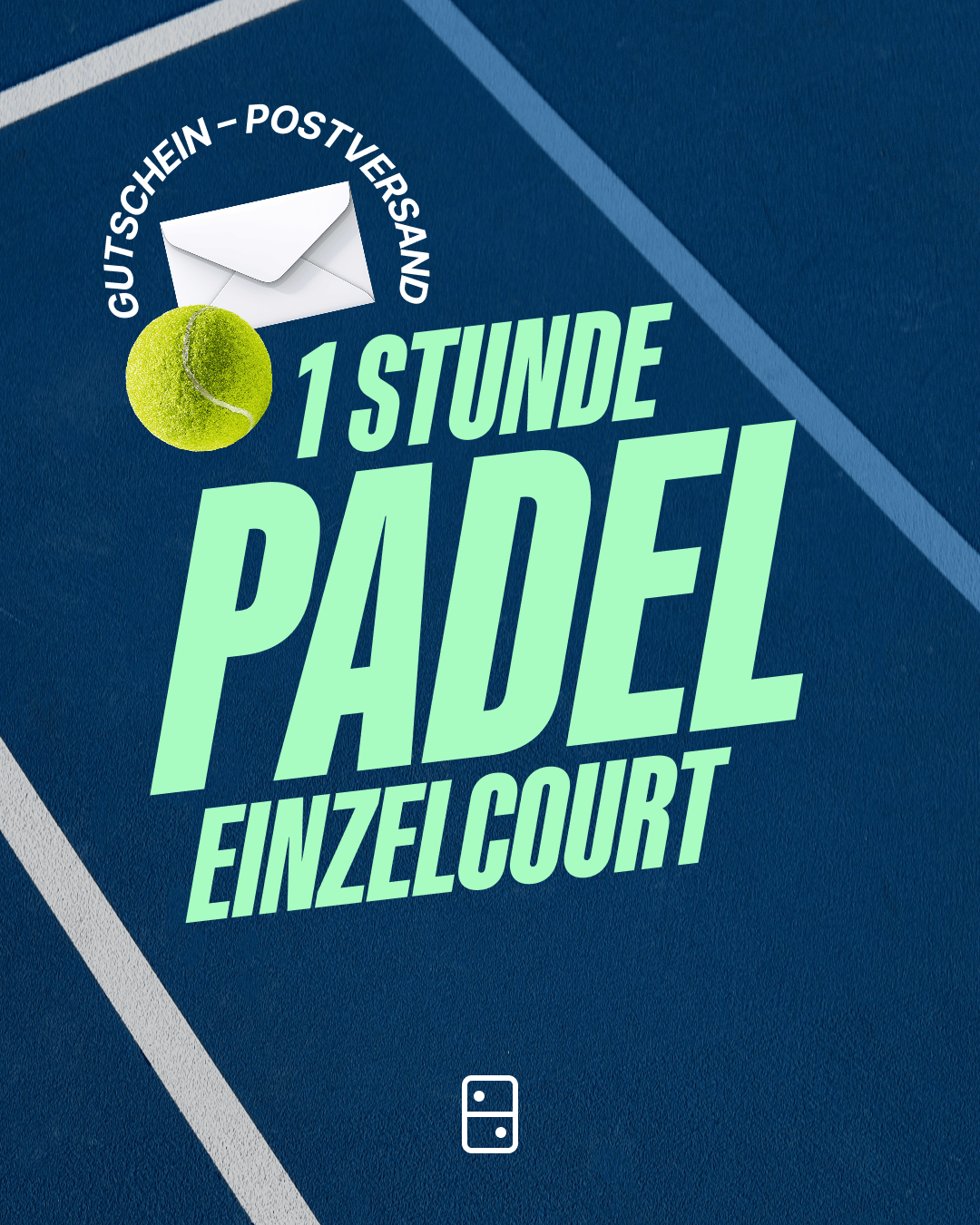 Gutschein - 1h Padel Einzelcourt (Postversand)