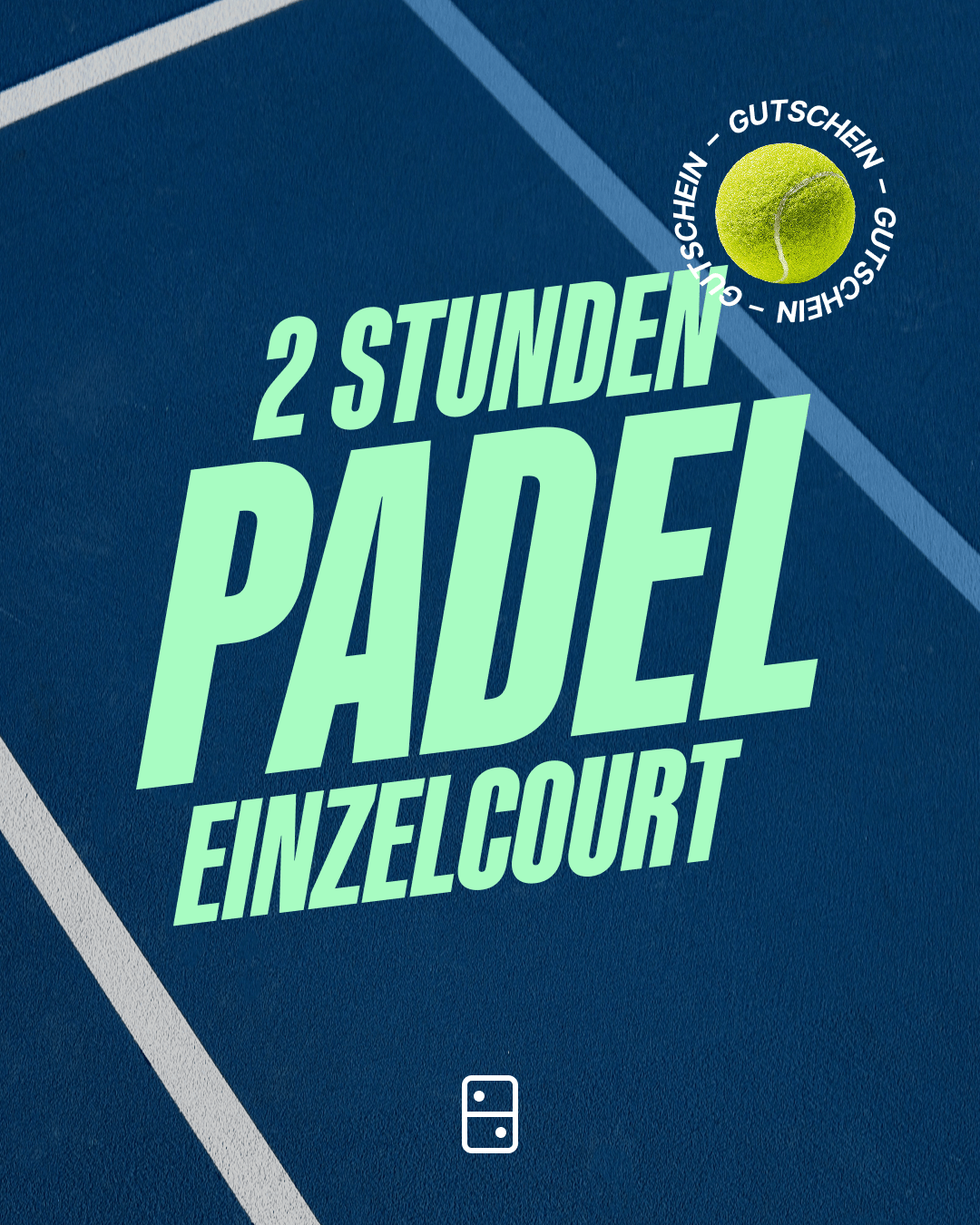 Gutschein - 2h Padel Einzelcourt (Versand als PDF)